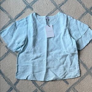 Linen Blue Sedge Apparel Top